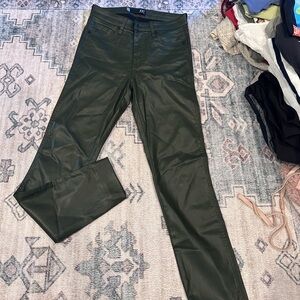 KUT dark green leather jeans.